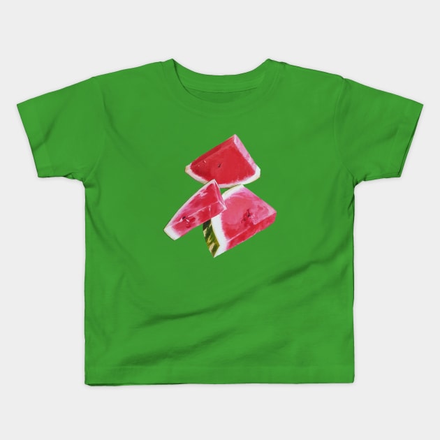 Watermelon Slices painting (no background) Kids T-Shirt by EmilyBickell